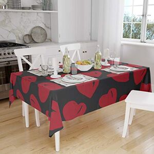 Bonamaison Tafelkleed, Anti-Mold, Sneldrogend, Waterdicht, 100% Polyester Tafellaken, rood Zwart, 140 x 160 Cm Ontworpen en Vervaardigd in Turkije Bonamaison Tafelkleed, Anti-Mold, Sneldrogend, Waterdicht, 100% Polyester Tafellaken, rood Zwart, 140 x 160 Cm Ontworpen en Vervaardigd in Turkije