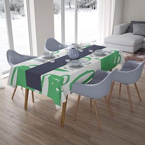 Bonamaison Tafelkleed, Anti-Mold, Sneldrogend, Waterdicht, 100% Polyester Tafellaken, Petroleum Groen, Wit, 140 x 200 Cm Ontworpen en Vervaardigd in Turkije Bonamaison Tafelkleed, Anti-Mold, Sneldrogend, Waterdicht, 100% Polyester Tafellaken, Petroleum Groen, Wit, 140 x 200 Cm Ontworpen en Vervaardigd in Turkije