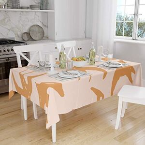 Bonamaison Tafelkleed, Anti-Mold, Sneldrogend, Waterdicht, 100% Polyester Tafellaken, Oranje, gebroken wit, 140 x 160 Cm Ontworpen en Vervaardigd in Turkije Bonamaison Tafelkleed, Anti-Mold, Sneldrogend, Waterdicht, 100% Polyester Tafellaken, Oranje, gebroken wit, 140 x 160 Cm Ontworpen en Vervaardigd in Turkije