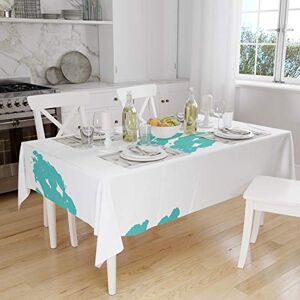 Bonamaison Tafelkleed, Anti-Mold, Sneldrogend, Waterdicht, 100% Polyester Tafellaken, Turkoois, wit, 140 x 160 Cm Ontworpen en Vervaardigd in Turkije Bonamaison Tafelkleed, Anti-Mold, Sneldrogend, Waterdicht, 100% Polyester Tafellaken, Turkoois, wit, 140 x 160 Cm Ontworpen en Vervaardigd in Turkije