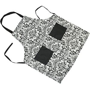 DII Katoen Adjusatble Keukenschort voor dames, met zakken en extra lange banden, 37 x 79 inch, schattig schort voor koken, bakken, tuinieren, knutselen, BBQ-damast zwart DII Katoen Adjusatble Keukenschort voor dames, met zakken en extra lange banden, 37 x 79 inch, schattig schort voor koken, bakken, tuinieren, knutselen, BBQ-damast zwart