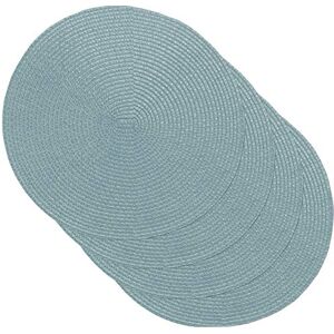 Venilia Blauwe ronde placemat - Set van 4 - 38 cm Venilia Blauwe ronde placemat - Set van 4 - 38 cm