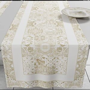 PETTI Artigiani Italiani Accessoires voor keukentextiel, elegante tafelloper, 40 x 140 cm, van microvezel, tafelkleed met digitale print, Vietri Taupe, 100% Made in Italy PETTI Artigiani Italiani Accessoires voor keukentextiel, elegante tafelloper, 40 x 140 cm, van microvezel, tafelkleed met digitale print, Vietri Taupe, 100% Made in Italy
