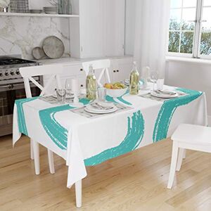 Bonamaison Tafelkleed, Anti-Mold, Sneldrogend, Waterdicht, 100% Polyester Tafellaken, Turkoois, wit, 140 x 160 Cm Ontworpen en Vervaardigd in Turkije Bonamaison Tafelkleed, Anti-Mold, Sneldrogend, Waterdicht, 100% Polyester Tafellaken, Turkoois, wit, 140 x 160 Cm Ontworpen en Vervaardigd in Turkije
