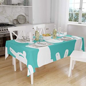 Bonamaison Tafelkleed, Anti-Mold, Sneldrogend, Waterdicht, 100% Polyester Tafellaken, Turkoois, wit, 140 x 160 Cm Ontworpen en Vervaardigd in Turkije Bonamaison Tafelkleed, Anti-Mold, Sneldrogend, Waterdicht, 100% Polyester Tafellaken, Turkoois, wit, 140 x 160 Cm Ontworpen en Vervaardigd in Turkije