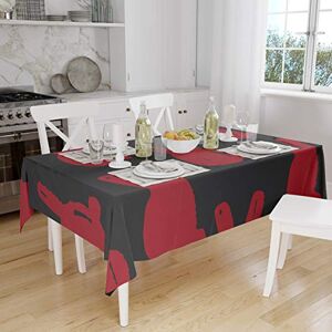 Bonamaison Tafelkleed, Anti-Mold, Sneldrogend, Waterdicht, 100% Polyester Tafellaken, rood Zwart, 140 x 160 Cm Ontworpen en Vervaardigd in Turkije Bonamaison Tafelkleed, Anti-Mold, Sneldrogend, Waterdicht, 100% Polyester Tafellaken, rood Zwart, 140 x 160 Cm Ontworpen en Vervaardigd in Turkije