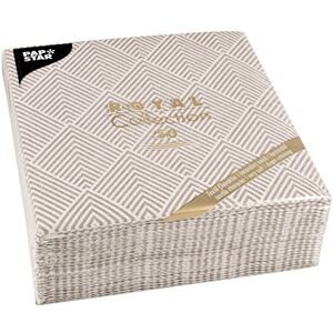 PAPSTAR , 50 servetten "Royal Collection" 1/4-vouw 40 cm x 40 cm bruin "Elegance", #86498 PAPSTAR , 50 servetten "Royal Collection" 1/4-vouw 40 cm x 40 cm bruin "Elegance", #86498
