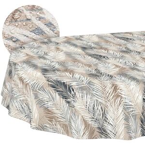ANRO Afwasbaar tafelkleed, bladeren, grijs-beige, ovaal, 200 x 140 cm, waterafstotend, voor binnen en buiten, lotuseffect, snijrand, grijs en beige ANRO Afwasbaar tafelkleed, bladeren, grijs-beige, ovaal, 200 x 140 cm, waterafstotend, voor binnen en buiten, lotuseffect, snijrand, grijs en beige