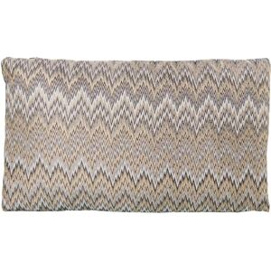 DRW Rechthoekig kussen van polyester met zigzag met ritssluiting, bruin en goud, 50 x 30 cm DRW Rechthoekig kussen van polyester met zigzag met ritssluiting, bruin en goud, 50 x 30 cm