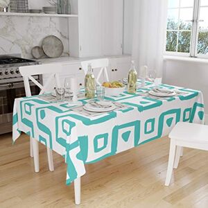 Bonamaison Tafelkleed, Anti-Mold, Sneldrogend, Waterdicht, 100% Polyester Tafellaken, Turkoois, wit, 140 x 160 Cm Ontworpen en Vervaardigd in Turkije Bonamaison Tafelkleed, Anti-Mold, Sneldrogend, Waterdicht, 100% Polyester Tafellaken, Turkoois, wit, 140 x 160 Cm Ontworpen en Vervaardigd in Turkije