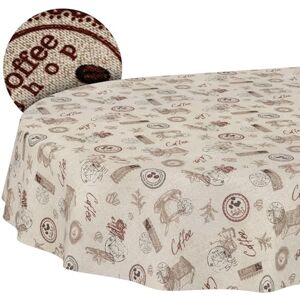 ANRO Afwasbaar tafelzeil, lotuseffect, onderhoudsvriendelijk, van katoen, polyester, vuilafstotend, voor buiten, tuintafelkleed, koffie, koffie, ovaal, 200 x 140 cm ANRO Afwasbaar tafelzeil, lotuseffect, onderhoudsvriendelijk, van katoen, polyester, vuilafstotend, voor buiten, tuintafelkleed, koffie, koffie, ovaal, 200 x 140 cm