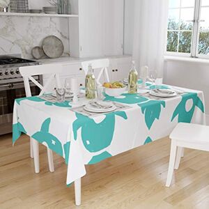 Bonamaison Tafelkleed, Anti-Mold, Sneldrogend, Waterdicht, 100% Polyester Tafellaken, Turkoois, wit, 140 x 160 Cm Ontworpen en Vervaardigd in Turkije Bonamaison Tafelkleed, Anti-Mold, Sneldrogend, Waterdicht, 100% Polyester Tafellaken, Turkoois, wit, 140 x 160 Cm Ontworpen en Vervaardigd in Turkije