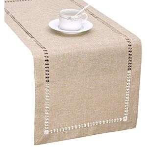 Grelucgo Handgemaakte Hemstitch Beige Tafelloper, Rechthoekig 35 bij 228 cm Grelucgo Handgemaakte Hemstitch Beige Tafelloper, Rechthoekig 35 bij 228 cm