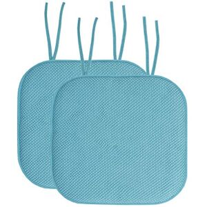 Sweet Home Collection Antislip rubberen achterkant afgerond vierkant 40,6 cm x 40,6 cm stoelhoes, polyurethaan geheugenschuim, groenblauw, 2 stuks (Pack van 1) Sweet Home Collection Antislip rubberen achterkant afgerond vierkant 40,6 cm x 40,6 cm stoelhoes, polyurethaan geheugenschuim, groenblauw, 2 stuks (Pack van 1)
