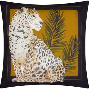 Paoletti Leopardis Cat Printed Outdoor Polyester Gevuld Kussen Zwart/Goud 50x50cm Paoletti Leopardis Cat Printed Outdoor Polyester Gevuld Kussen Zwart/Goud 50x50cm