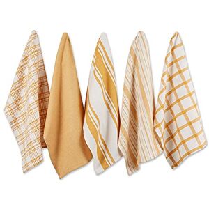 DII Set van 5 geweven keukenhanddoeken, 18 x 28 cm, honinggoud DII Set van 5 geweven keukenhanddoeken, 18 x 28 cm, honinggoud