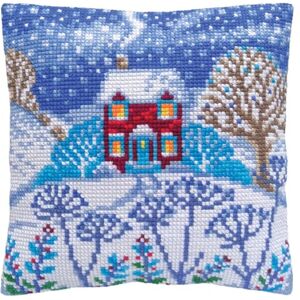 ART Kruissteek kussen borduurpakket mooie winter borduurafbeelding gedrukt ART Kruissteek kussen borduurpakket mooie winter borduurafbeelding gedrukt