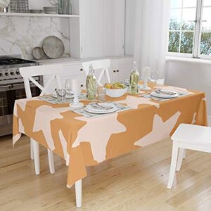Bonamaison Tafelkleed, Anti-Mold, Sneldrogend, Waterdicht, 100% Polyester Tafellaken, Oranje, gebroken wit, 140 x 160 Cm Ontworpen en Vervaardigd in Turkije Bonamaison Tafelkleed, Anti-Mold, Sneldrogend, Waterdicht, 100% Polyester Tafellaken, Oranje, gebroken wit, 140 x 160 Cm Ontworpen en Vervaardigd in Turkije