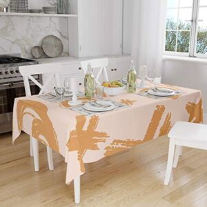 Bonamaison Tafelkleed, Anti-Mold, Sneldrogend, Waterdicht, 100% Polyester Tafellaken, Oranje, gebroken wit, 140 x 160 Cm Ontworpen en Vervaardigd in Turkije Bonamaison Tafelkleed, Anti-Mold, Sneldrogend, Waterdicht, 100% Polyester Tafellaken, Oranje, gebroken wit, 140 x 160 Cm Ontworpen en Vervaardigd in Turkije