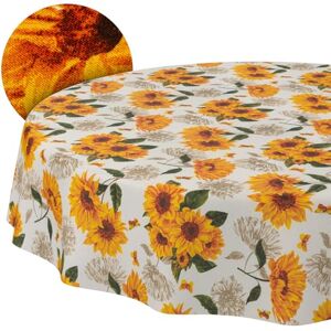 ANRO Afwasbaar tafelzeil, lotuseffect, onderhoudsvriendelijk, van katoen, polyester, vuilafstotend, outdoor, tuintafelkleed, zonnebloem, rond, 120 cm ANRO Afwasbaar tafelzeil, lotuseffect, onderhoudsvriendelijk, van katoen, polyester, vuilafstotend, outdoor, tuintafelkleed, zonnebloem, rond, 120 cm