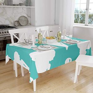 Bonamaison Tafelkleed, Anti-Mold, Sneldrogend, Waterdicht, 100% Polyester Tafellaken, Turkoois, wit, 140 x 160 Cm Ontworpen en Vervaardigd in Turkije Bonamaison Tafelkleed, Anti-Mold, Sneldrogend, Waterdicht, 100% Polyester Tafellaken, Turkoois, wit, 140 x 160 Cm Ontworpen en Vervaardigd in Turkije