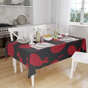 Bonamaison Tafelkleed, Anti-Mold, Sneldrogend, Waterdicht, 100% Polyester Tafellaken, rood Zwart, 140 x 160 Cm Ontworpen en Vervaardigd in Turkije Bonamaison Tafelkleed, Anti-Mold, Sneldrogend, Waterdicht, 100% Polyester Tafellaken, rood Zwart, 140 x 160 Cm Ontworpen en Vervaardigd in Turkije
