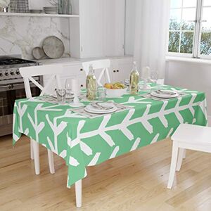 Bonamaison Tafelkleed, Anti-Mold, Sneldrogend, Waterdicht, 100% Polyester Tafellaken, Petroleum Groen, Wit, 140 x 160 Cm Ontworpen en Vervaardigd in Turkije Bonamaison Tafelkleed, Anti-Mold, Sneldrogend, Waterdicht, 100% Polyester Tafellaken, Petroleum Groen, Wit, 140 x 160 Cm Ontworpen en Vervaardigd in Turkije