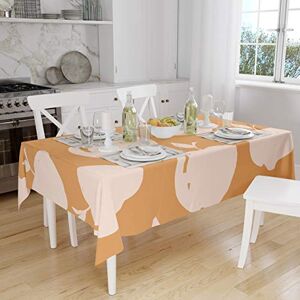 Bonamaison Tafelkleed, Anti-Mold, Sneldrogend, Waterdicht, 100% Polyester Tafellaken, Oranje, gebroken wit, 140 x 160 Cm Ontworpen en Vervaardigd in Turkije Bonamaison Tafelkleed, Anti-Mold, Sneldrogend, Waterdicht, 100% Polyester Tafellaken, Oranje, gebroken wit, 140 x 160 Cm Ontworpen en Vervaardigd in Turkije