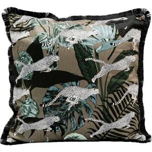 Kare Design Kussen Jungle Leafs, meerkleurig, luipaardmotief, jungle, fluwelen look, met franjes, sierkussen met ritssluiting, sierkussen met ritssluiting, 45 x 45 cm (L/B) Kare Design Kussen Jungle Leafs, meerkleurig, luipaardmotief, jungle, fluwelen look, met franjes, sierkussen met ritssluiting, sierkussen met ritssluiting, 45 x 45 cm (L/B)