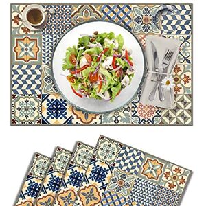 Vilber , TOLEDO 01 Placemats van vinyl (30,5 x 45,6 x 0,2 cm), vuilafstotend, antislip, hittebestendig, combineerbaar met tafellopers en tapijten Vilber , TOLEDO 01 Placemats van vinyl (30,5 x 45,6 x 0,2 cm), vuilafstotend, antislip, hittebestendig, combineerbaar met tafellopers en tapijten