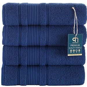 Qute Home 4-delige badhanddoekenset, 100% Turks katoen, hoogwaardige handdoeken voor de badkamer, sneldrogend, zachte en absorberende Turkse handdoek, set bevat 4 badhanddoeken (marineblauw) Qute Home 4-delige badhanddoekenset, 100% Turks katoen, hoogwaardige handdoeken voor de badkamer, sneldrogend, zachte en absorberende Turkse handdoek, set bevat 4 badhanddoeken (marineblauw)