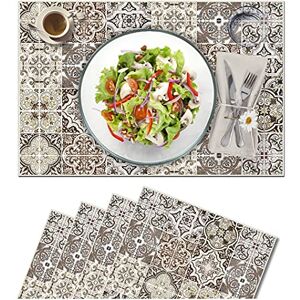 Vilber , LISBOA.2638 40 placemats van vinyl (30,5 x 45,6 x 0,2 cm), vuilafstotend, antislip, hittebestendig, combineerbaar met tafellopers en tapijten Vilber , LISBOA.2638 40 placemats van vinyl (30,5 x 45,6 x 0,2 cm), vuilafstotend, antislip, hittebestendig, combineerbaar met tafellopers en tapijten