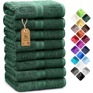 NatureMark Set van 8 Handdoeken 100% Katoen Absorberende en Duurzame Handdoeken, Maat 50×100 cm, Donkergroen NatureMark Set van 8 Handdoeken 100% Katoen Absorberende en Duurzame Handdoeken, Maat 50×100 cm, Donkergroen
