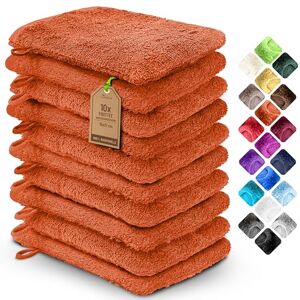 NatureMark Set van 10 washandjes in badstof 100% katoen – zacht en duurzaam, ideaal voor dagelijkse verzorging en gasten Terracotta, 15x21 cm NatureMark Set van 10 washandjes in badstof 100% katoen – zacht en duurzaam, ideaal voor dagelijkse verzorging en gasten Terracotta, 15x21 cm