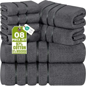 Utopia Towels Handdoekenset, 8-delig, luxe, 2 badhanddoeken, 2 handdoeken en 4 washandjes, 600 g/m², 100% ringgesponnen katoen, zeer absorberende viscose, gestreept, ideaal voor dagelijks gebruik, Utopia Towels Handdoekenset, 8-delig, luxe, 2 badhanddoeken, 2 handdoeken en 4 washandjes, 600 g/m², 100% ringgesponnen katoen, zeer absorberende viscose, gestreept, ideaal voor dagelijks gebruik,