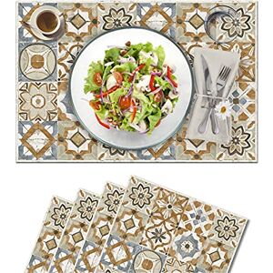 Vilber , Collar 40 placemats van vinyl, 30,5 x 45,6 x 0,22 cm, vuilafstotend, antislip en hittebestendig, combineerbaar met tafellopers en tapijten Vilber , Collar 40 placemats van vinyl, 30,5 x 45,6 x 0,22 cm, vuilafstotend, antislip en hittebestendig, combineerbaar met tafellopers en tapijten