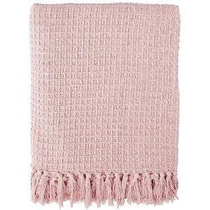 Emma Barclay Honingraat Wollen deken in blush roze van gerecycleerd katoen Emma Barclay Honingraat Wollen deken in blush roze van gerecycleerd katoen