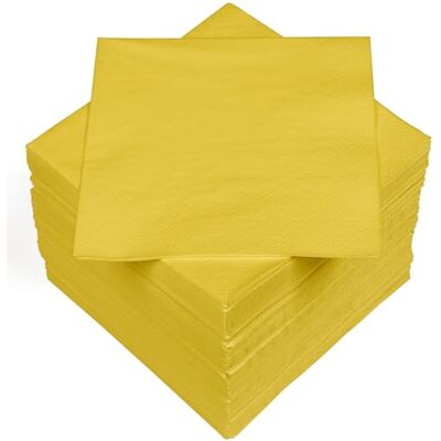 Heku 100 effen servetten, 3-laags, 33 x 33 cm, uniforme kwaliteit voor evenementen en horeca, praktische verpakking van 5 stuks, zeer absorberend en stijlvol, geel Heku 100 effen servetten, 3-laags, 33 x 33 cm, uniforme kwaliteit voor evenementen en horeca, praktische verpakking van 5 stuks, zeer absorberend en stijlvol, geel