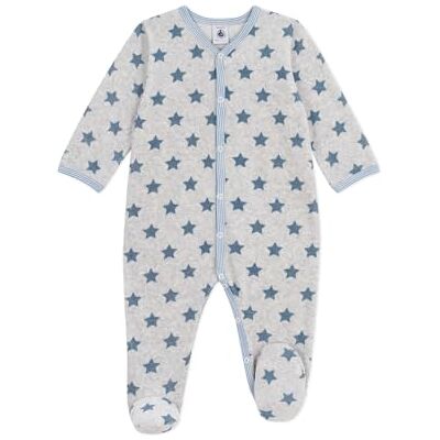 Petit Bateau Babypyjama van fluweel met sterrenprint Petit Bateau Babypyjama van fluweel met sterrenprint