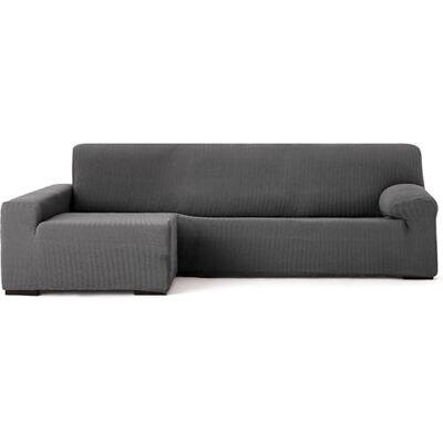 ECOMMERC3 Bankhoes voor chaise longue, lang hoekdeel links, zeer elastisch, bi-elastisch, donkergrijs, met schuim en elastieken, rechts of links ECOMMERC3 Bankhoes voor chaise longue, lang hoekdeel links, zeer elastisch, bi-elastisch, donkergrijs, met schuim en elastieken, rechts of links