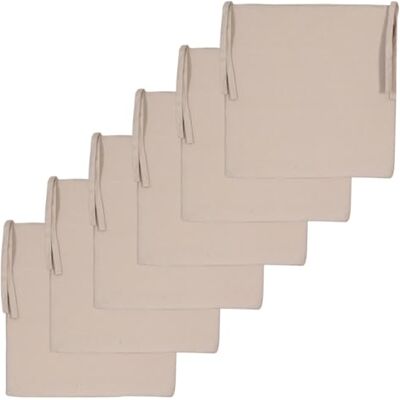 Atout Ciel Set van 6 stoelkussens, effen, vierkant, 40 x 40 cm, beige Atout Ciel Set van 6 stoelkussens, effen, vierkant, 40 x 40 cm, beige