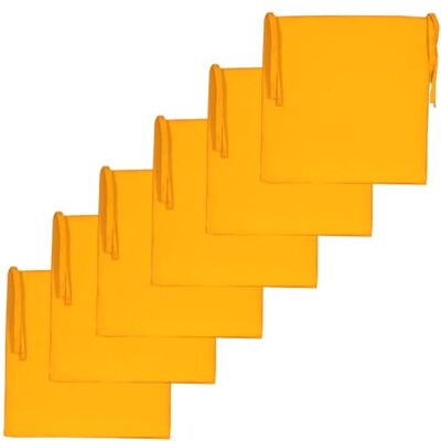 Atout Ciel Set van 6 stoelkussens, effen, vierkant, 40 x 40 cm, okergeel Atout Ciel Set van 6 stoelkussens, effen, vierkant, 40 x 40 cm, okergeel