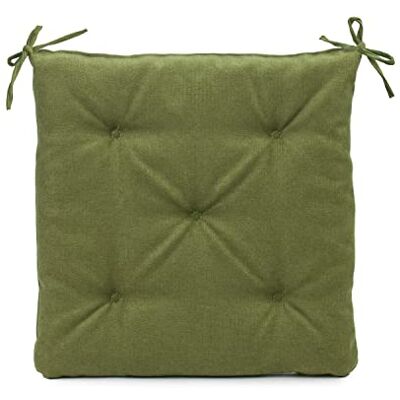 Gözze Zitkussen met bevestigingsbanden, stoelkussen, gewatteerd, Darco, 40 x 40 x 4 cm Groen Gözze Zitkussen met bevestigingsbanden, stoelkussen, gewatteerd, Darco, 40 x 40 x 4 cm Groen