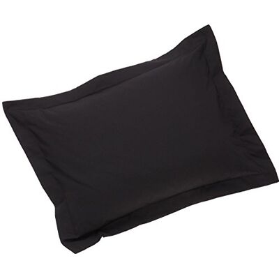 FRESH IDEAS Poplin Maatwerk 2-Pack Kussen Sham, Standaard, Zwart FRESH IDEAS Poplin Maatwerk 2-Pack Kussen Sham, Standaard, Zwart