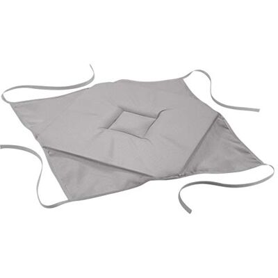 Douceur d'Intérieur 1605156, stoelkussen met 4 lussen, 36 x 36 x 3,5 cm, Essentiel, polyester effen, grijs Douceur d'Intérieur 1605156, stoelkussen met 4 lussen, 36 x 36 x 3,5 cm, Essentiel, polyester effen, grijs