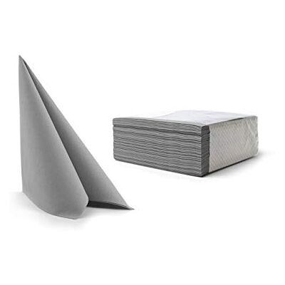 Alvotex CHIC Airlaid 50 servetten, stofachtig, hoogwaardige, wegwerpservetten, 40 x 40 cm, grijs Alvotex CHIC Airlaid 50 servetten, stofachtig, hoogwaardige, wegwerpservetten, 40 x 40 cm, grijs
