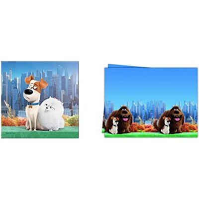 ALMACENESADAN -4759, verjaardagsset voor huisdieren, The Secrets Lifes of Pets, bestaande uit feesttafelkleed, 120 x 180 cm, 20 servetten van papier, 33 x 33 cm (8435510347598) ALMACENESADAN -4759, verjaardagsset voor huisdieren, The Secrets Lifes of Pets, bestaande uit feesttafelkleed, 120 x 180 cm, 20 servetten van papier, 33 x 33 cm (8435510347598)