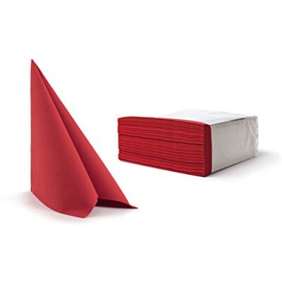 Alvotex CHIC Airlaid 50 servetten, stofachtig, hoogwaardige, wegwerpservetten, rood, 40 x 40 cm Alvotex CHIC Airlaid 50 servetten, stofachtig, hoogwaardige, wegwerpservetten, rood, 40 x 40 cm
