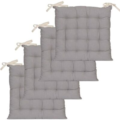 Atout Ciel Set van 4 stoelkussens, vierkant, tweekleurig, 40 x 40 cm, beige/grijs Atout Ciel Set van 4 stoelkussens, vierkant, tweekleurig, 40 x 40 cm, beige/grijs