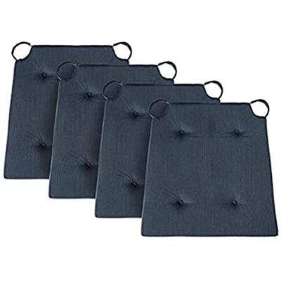 Traumnacht Stoelkussen Basic set van 4, met een katoenen overtrek, 40 x 42 x 5 cm, donkerblauw, Öko-Tex gecertificeerd, geproduceerd volgens Duitse kwaliteitsstandaard Traumnacht Stoelkussen Basic set van 4, met een katoenen overtrek, 40 x 42 x 5 cm, donkerblauw, Öko-Tex gecertificeerd, geproduceerd volgens Duitse kwaliteitsstandaard